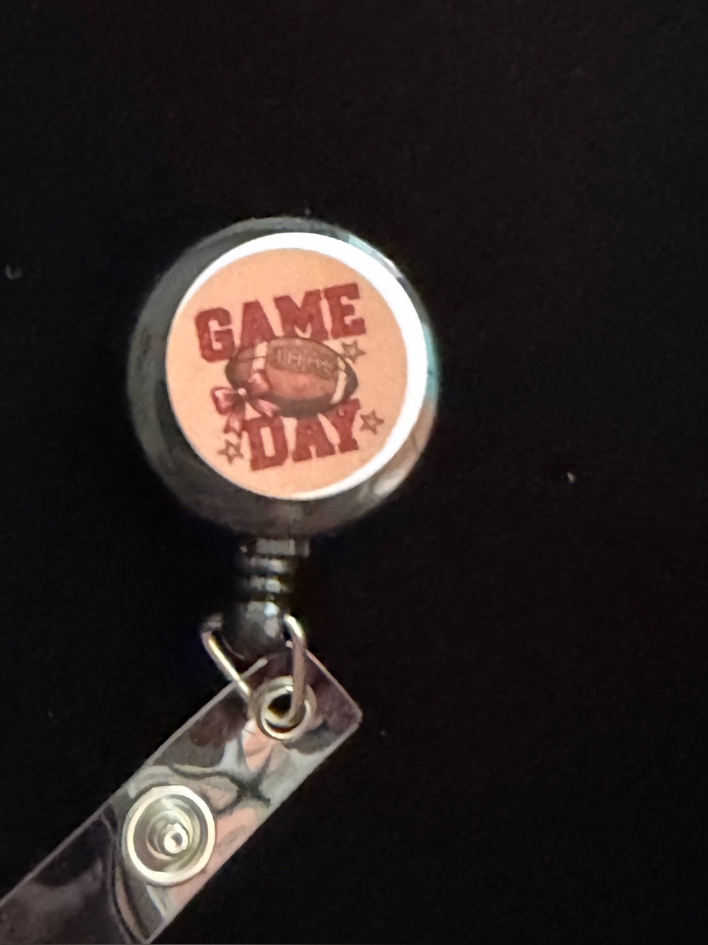Game Day Football Badge Reel - Black